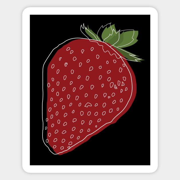 Sketch Overlay: Red Strawberry Edition Sticker by Crafting Yellow